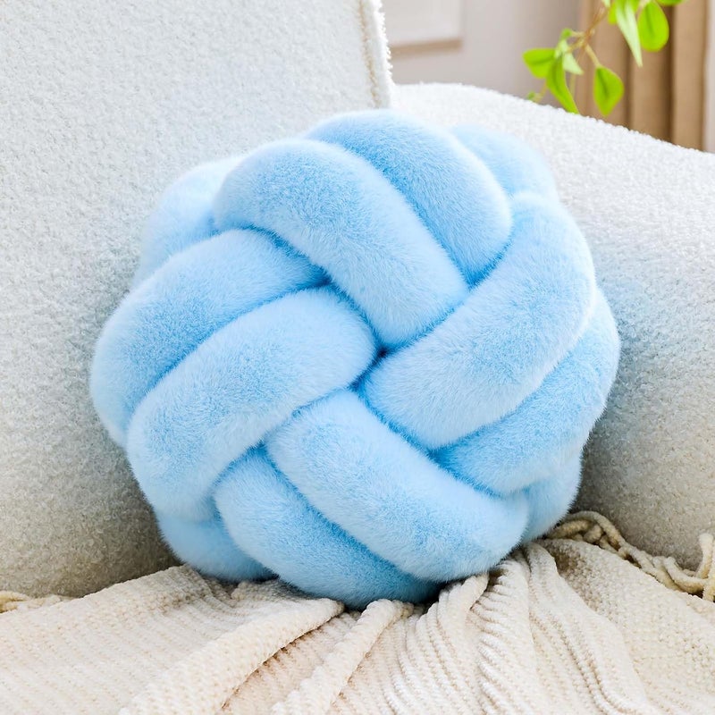 VBGYA Knot Pillows Ball, 8 Inch Lavender Decorative Throw Pillows, Small Soft Round Plush Knotted Pillows, Cute Handmade Knot Hemisphere Pillow for Home Decor Bedroom, Sofa, Chair - Image 1