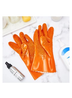 SYOSI SYOSI, 3 Pairs Sewer Non Slip Gloves, PVC Sewer Gloves Reusable Abrasion Resistant, Drain Cleaning Waterproof Safety Work Gloves for Men Women Plumber Tools  - Image 4