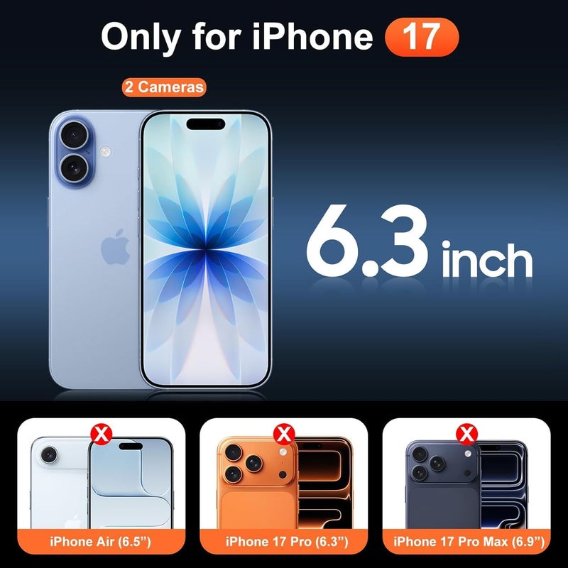 بورتوني حافظة iPhone 17، غطاء حامل إصبع مع حامل قابل للطي، حافظة سيليكون ناعمة متعددة الحوامل مغناطيسية للسيارة لهاتف iPhone 17 مقاس 6.3 بوصة (أسود، iPhone 17) - Image 2