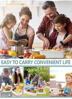 SUCITY 2- Layer Leakproof Bento Box-Large Lunch Box with Compartments und Cutlery Set-Food Picks for Lunch Box Containers for Adults-Microwave Food SafeBento Boxes  - Image 5