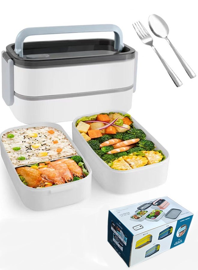 SUCITY 2- Layer Leakproof Bento Box-Large Lunch Box with Compartments und Cutlery Set-Food Picks for Lunch Box Containers for Adults-Microwave Food SafeBento Boxes - Image 1