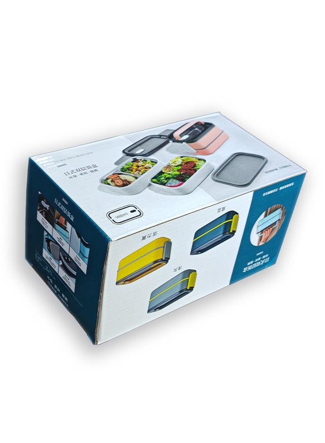 SUCITY 2- Layer Leakproof Bento Box-Large Lunch Box with Compartments und Cutlery Set-Food Picks for Lunch Box Containers for Adults-Microwave Food SafeBento Boxes - Image 3