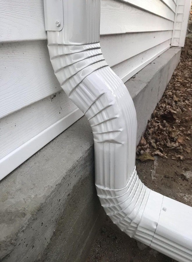 VYH Downspout Leader Gutter Offset 2x3 White (Gloss) Aluminum .[Offset = 3"/A-Style],（2x3 A Elbow） (2x3 A-Style Elbow) - Image 2