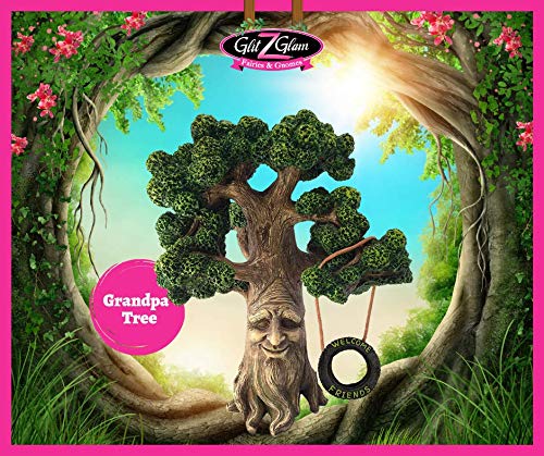 GlitZGlam Fairy and Garden Gnome Tree - Enchanted Grandpa Miniature Tree with Removable Glow in The Dark Welcome Sign for Fairies and Lawn Gnomes - Image 3