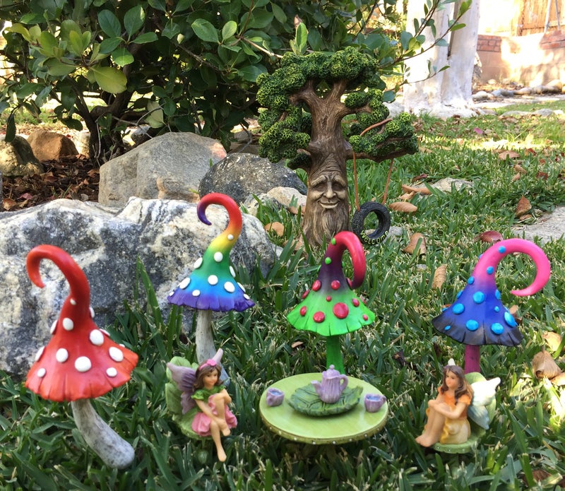 GlitZGlam Fairy and Garden Gnome Tree - Enchanted Grandpa Miniature Tree with Removable Glow in The Dark Welcome Sign for Fairies and Lawn Gnomes - Image 5