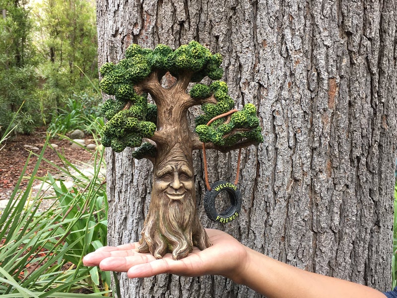 GlitZGlam Fairy and Garden Gnome Tree - Enchanted Grandpa Miniature Tree with Removable Glow in The Dark Welcome Sign for Fairies and Lawn Gnomes - Image 4