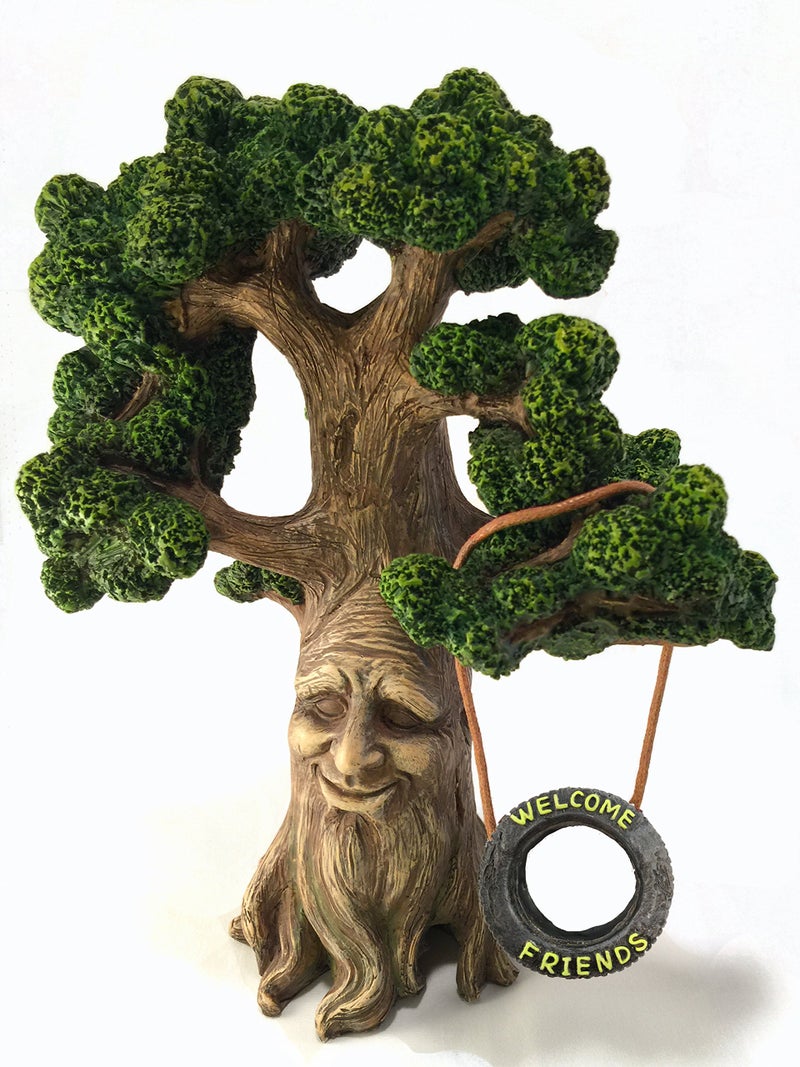 GlitZGlam Fairy and Garden Gnome Tree - Enchanted Grandpa Miniature Tree with Removable Glow in The Dark Welcome Sign for Fairies and Lawn Gnomes - Image 2