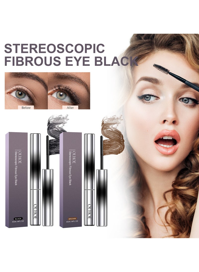 OUHOE Curl - enhancing mascara - Voluminous, curl - enhancing, waterproof, long, thick, curl - holding, non - smudging mascara - Image 2