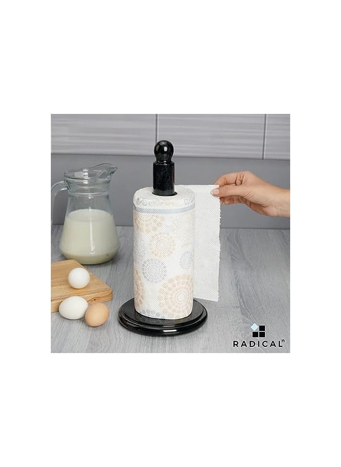 RADICALn RADICALn Black Paper Towel Holder Handmade Marble Kitchen Towels Stand  - Image 5