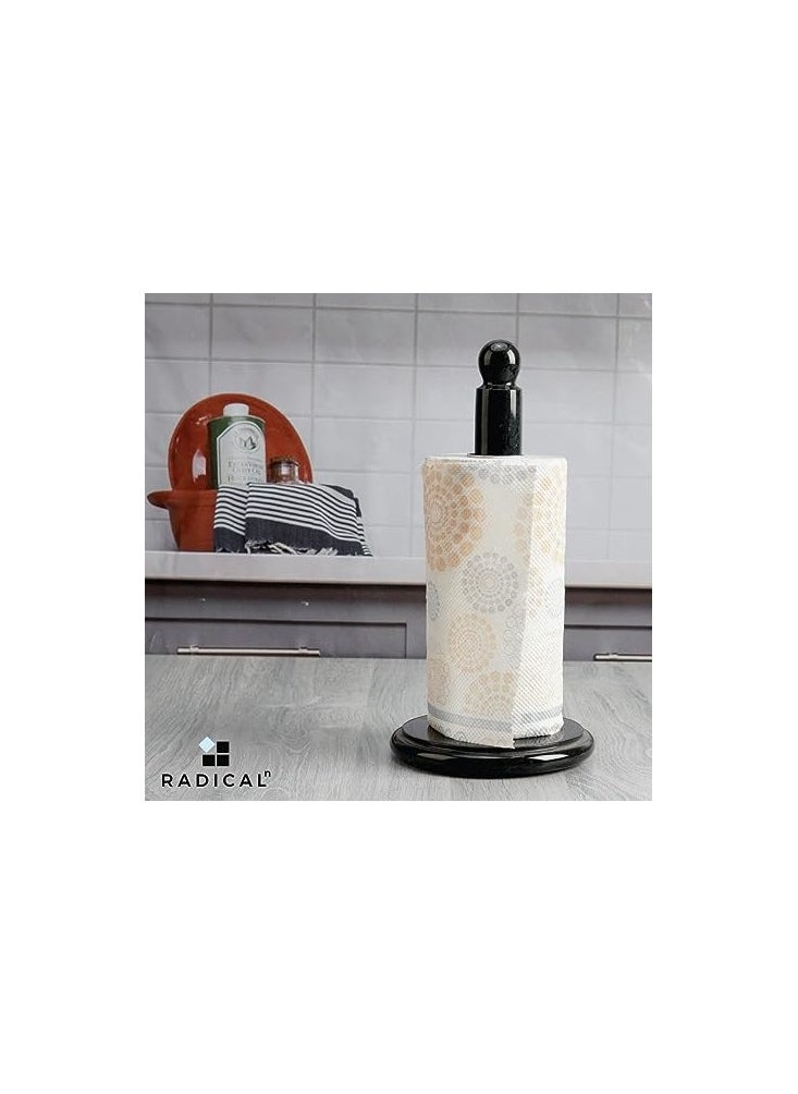 RADICALn RADICALn Black Paper Towel Holder Handmade Marble Kitchen Towels Stand  - Image 2