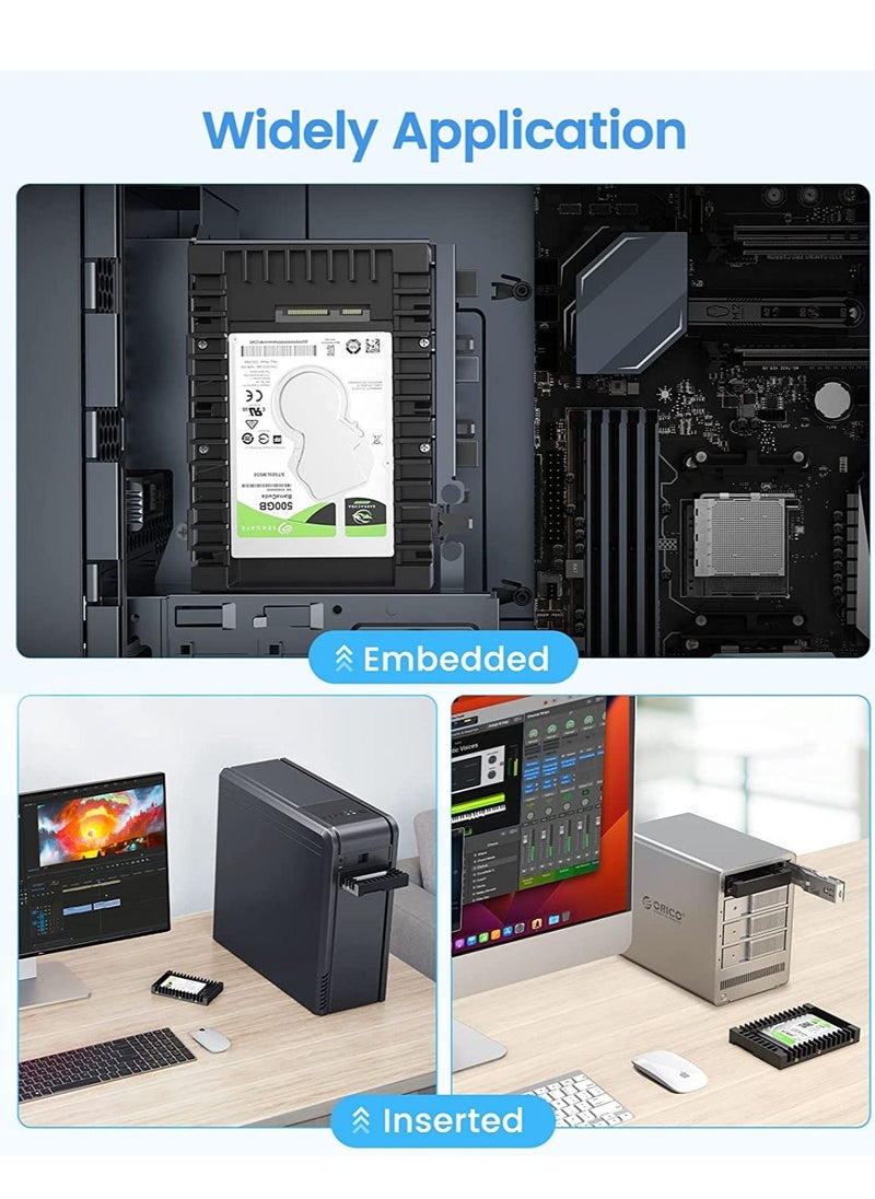 Generic - 2.5 SSD SATA to 3.5 Hard Drive Adapter Internal Drive Bay Converter Mounting Bracket Caddy Tray for 7 / 9.5 / 12.5mm 2.5 inch HDD / SSD with SATA III Interface - Image 1