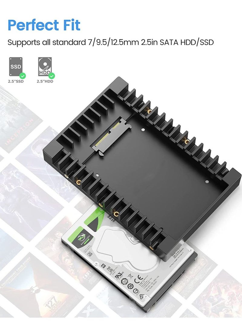 Generic - 2.5 SSD SATA to 3.5 Hard Drive Adapter Internal Drive Bay Converter Mounting Bracket Caddy Tray for 7 / 9.5 / 12.5mm 2.5 inch HDD / SSD with SATA III Interface - Image 1