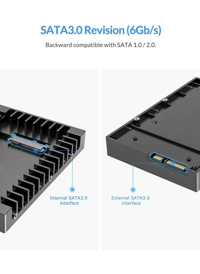 Generic - 2.5 SSD SATA to 3.5 Hard Drive Adapter Internal Drive Bay Converter Mounting Bracket Caddy Tray for 7 / 9.5 / 12.5mm 2.5 inch HDD / SSD with SATA III Interface - Image 1