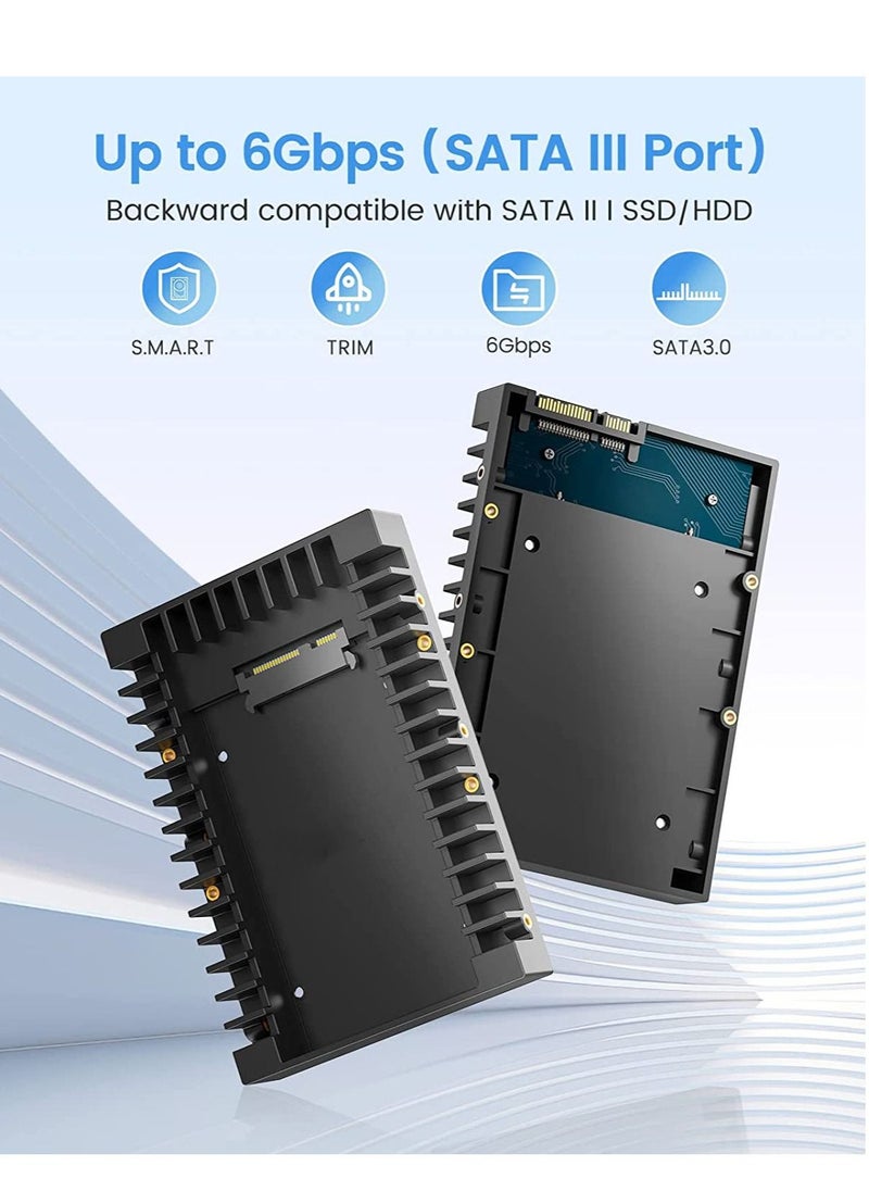 Generic - 2.5 SSD SATA to 3.5 Hard Drive Adapter Internal Drive Bay Converter Mounting Bracket Caddy Tray for 7 / 9.5 / 12.5mm 2.5 inch HDD / SSD with SATA III Interface - Image 1