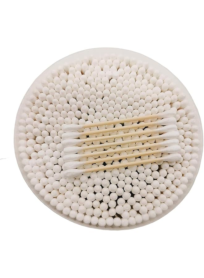 Cozy 1000 Pcs Cotton Swabs Wooden Cotton Buds Bamboo Biodegradable Eco Friendly Sticks Dual Tipped Applicators Organic Recyclable Biodegradable Cotton Buds For Ear Cleaning Makeup - Image 4