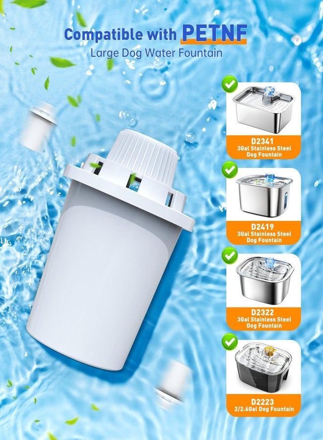 فلتر بديل لنافورة مياه الكلاب من الفولاذ المقاوم للصدأ من PETNF، متوافق مع موديلات D2223، D2341، D2322، D2340، يدوم شهرين، ترشيح رأسي من 7 طبقات للمياه العذبة - Image 2