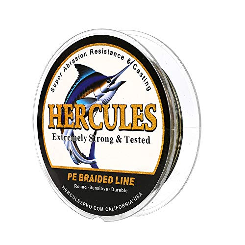 HERCULES Super Cast 500M 547 Yards Braided Fishing Line 20 LB Test for Saltwater Freshwater PE Braid Fish Lines Superline 8 Strands - Camo, 20LB (9.1KG), 0.20MM - Image 1