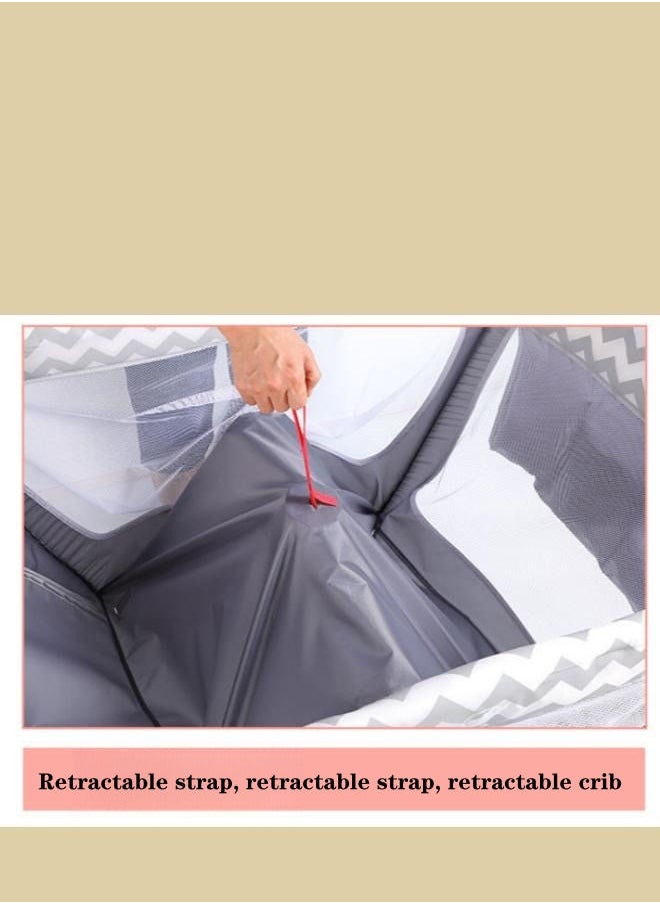 COCO BABY - Two Layer Bed Portable Foldable And Movable Diaper Table Baby Care Table Baby Crib With Mosquito Net And Mattress And Diaper Table 0-36 Months - Image 1