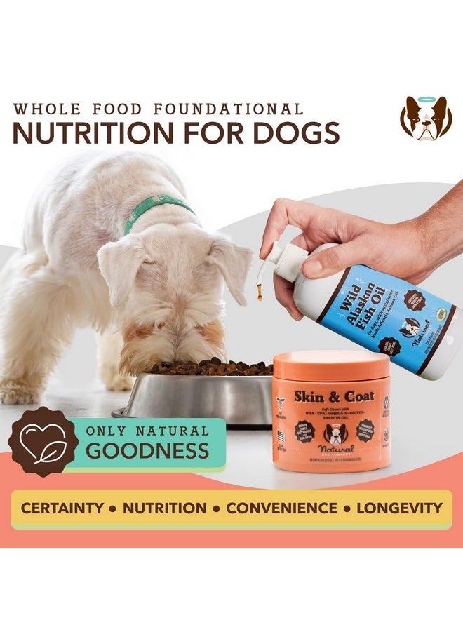  شركة Natural Dog - مضغ الجلد والفراء، بنكهة السلمون والبازلاء، فيتامينات ومكملات غذائية للكلاب من أجل بشرة وفراء صحيين، تخفيف الحكة للكلاب التي تعاني من الحساسية، مع البيوتين وفيتامين هـ وأوميجا 3 ومضادات الأكسدة - Image 1