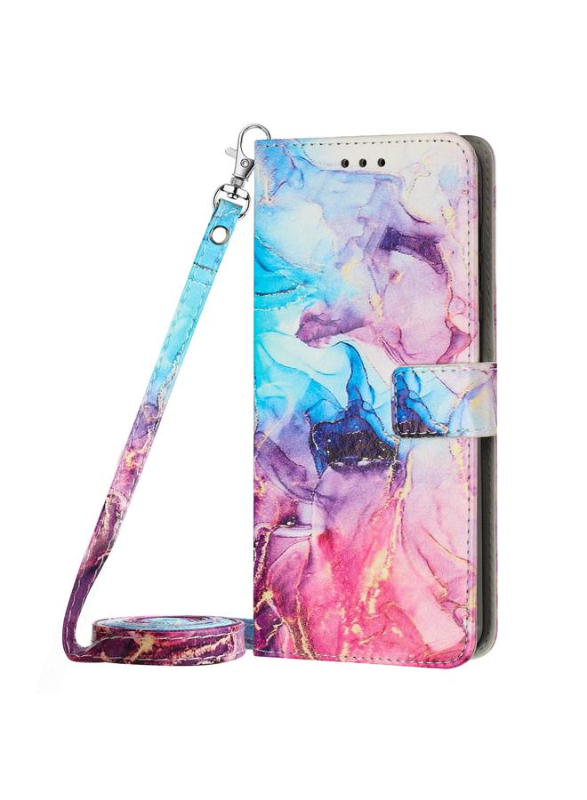 Zaboon Case For Infinix Note 12 VIP Crossbody Painted Marble Pattern Leather Phone Case - Image 2