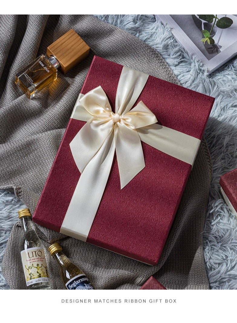 PEI  AN Luxury "Heaven & Earth" Lid Gift Box – Premium Ribbon-Accented Packaging for Weddings, Birthdays & Special Gifts (3 Sizes Available)3 Pieces  - Image 4