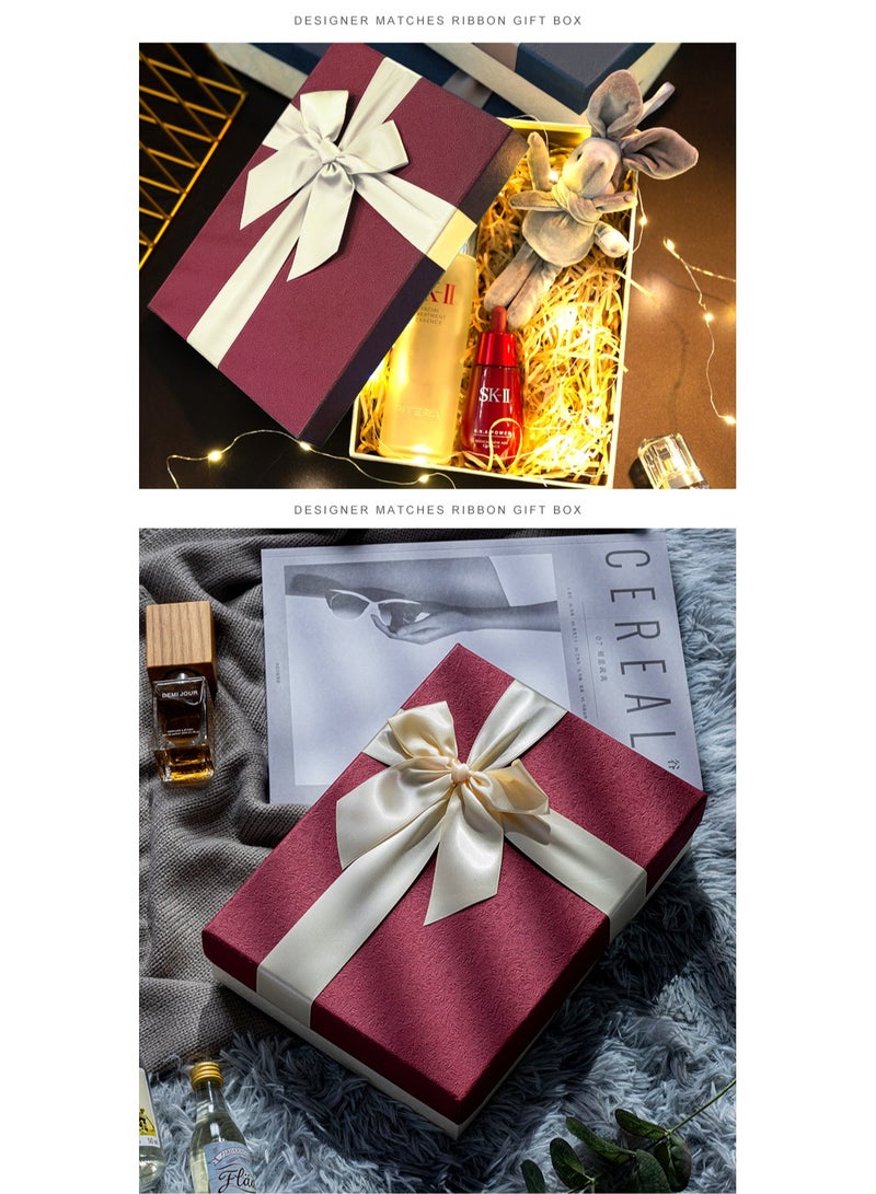 PEI  AN Luxury "Heaven & Earth" Lid Gift Box – Premium Ribbon-Accented Packaging for Weddings, Birthdays & Special Gifts (3 Sizes Available)3 Pieces  - Image 5