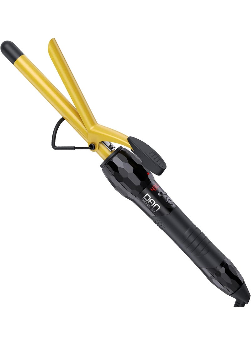 DAN Technology - DAN Technology 58 Inch Tourmaline Ceramic Hair Curling Iron 06 Inch Curling Wand with LCD Screen for Hairdressing Beauty School Hair Salon Fast Heating 60 min Auto Off Gold Black - Image 1