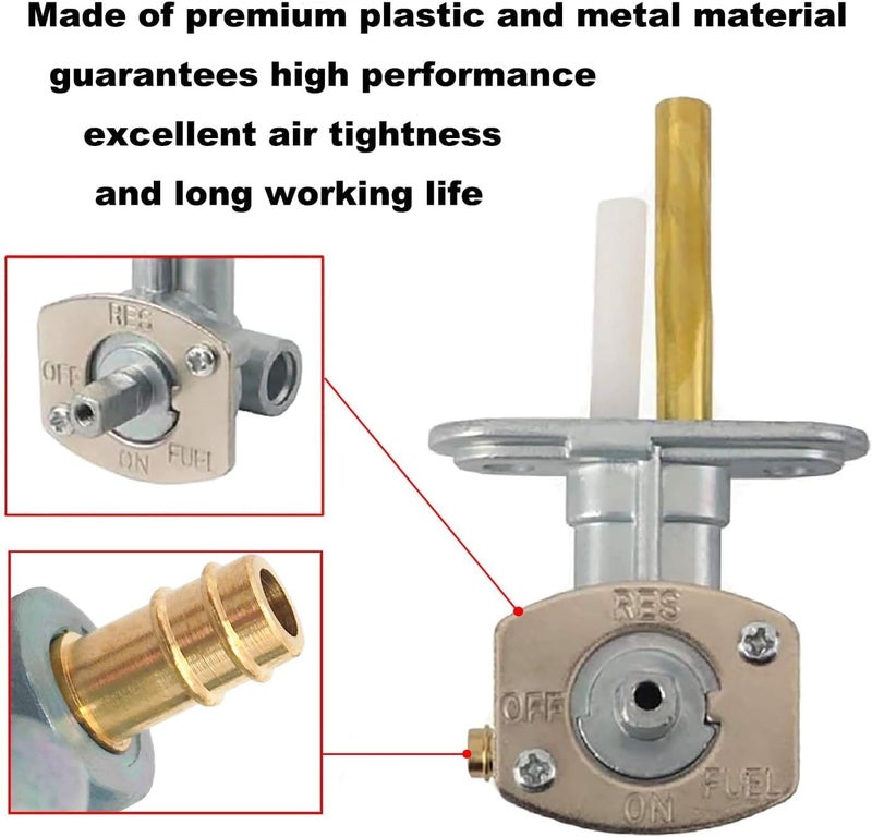 Earlyred Fuel Valve Petcock Tank Switch for Arctic Cat 250 300 400 375 454 500 ATV Parts Shut Off Valve Petcock with Knob Fuel Line Filter Clamp Replacement 0470-445 0470-408 1997-2006 - Image 4