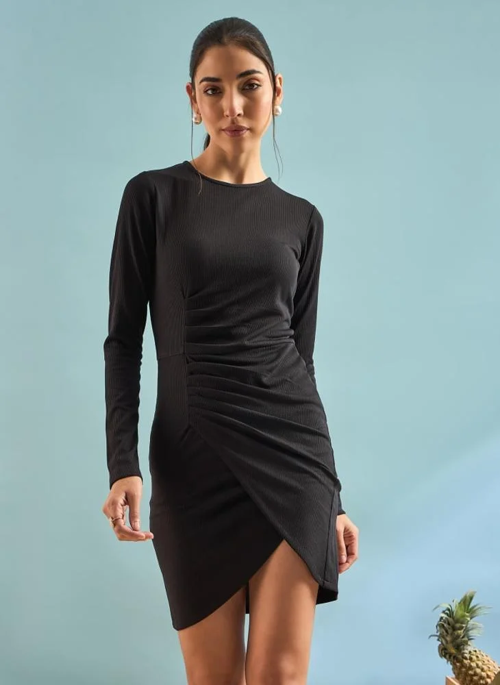 Panit PANIT Ribbed Bodycon Short Dress - Black