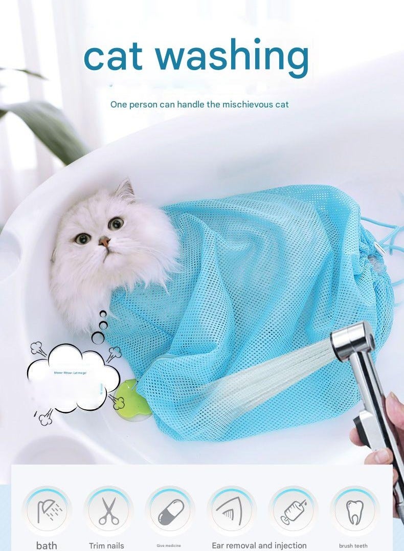 A.M 1 Piece Cat Bath Bag, Magic Cat Wash Bag,  1 Brush,1 Comb - Image 5