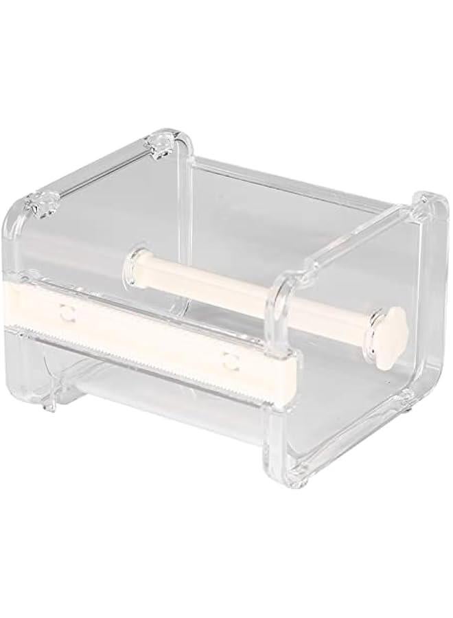 Generic Transparent Adhesive Tape Dispenser, Desktop Washi Tape Holder with Cutter for Office (Tapes Not Included)(White)  - Image 2
