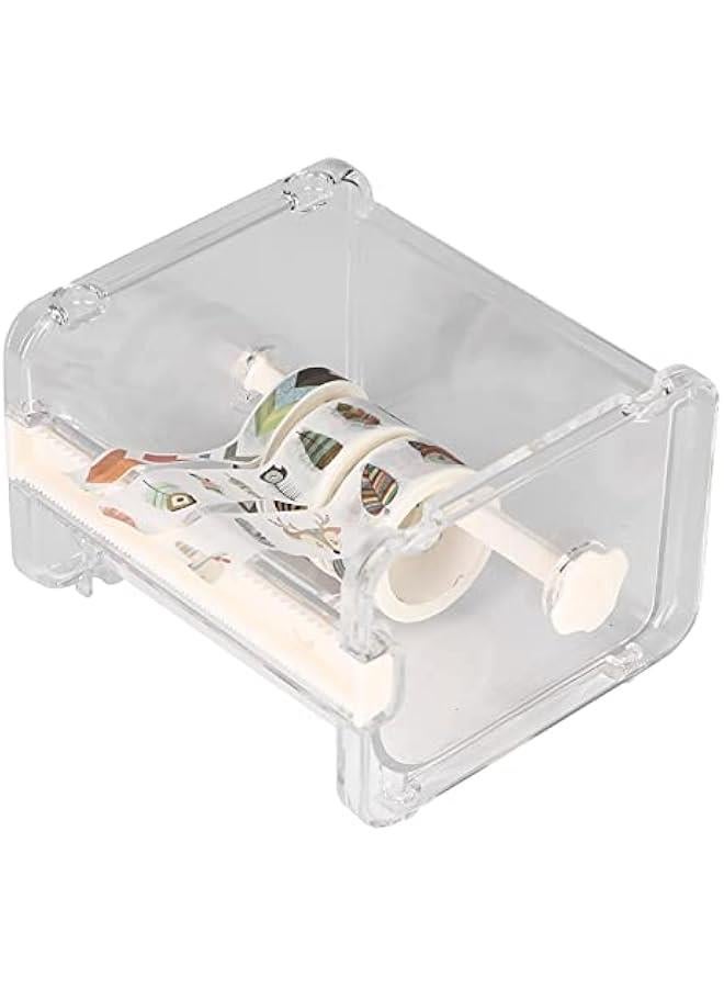 Generic Transparent Adhesive Tape Dispenser, Desktop Washi Tape Holder with Cutter for Office (Tapes Not Included)(White)  - Image 3
