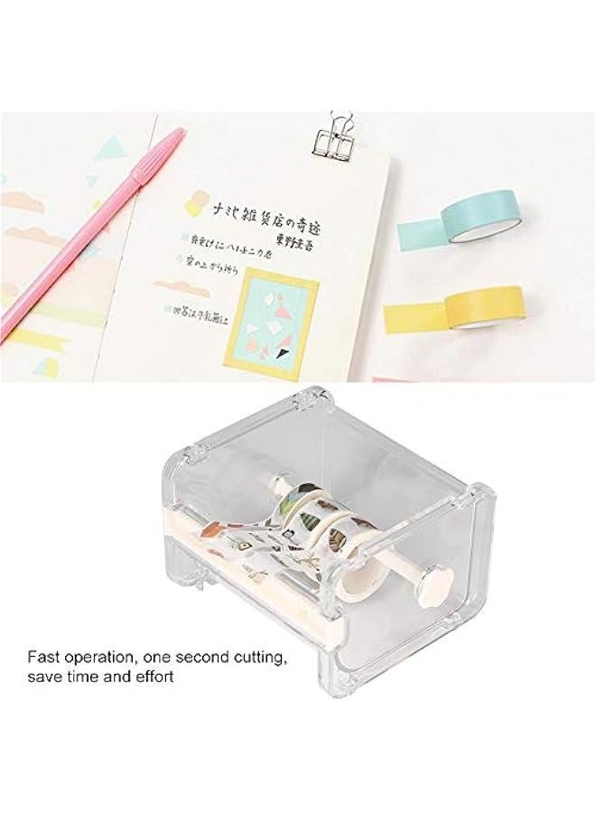 Generic Transparent Adhesive Tape Dispenser, Desktop Washi Tape Holder with Cutter for Office (Tapes Not Included)(White)  - Image 5