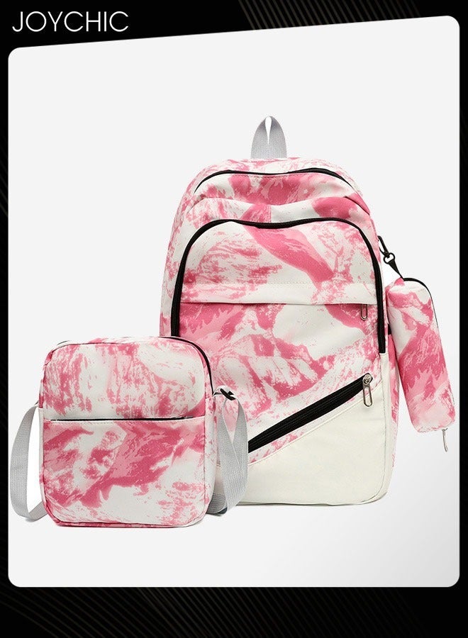 Joychic 3-piece Women Fashionable Travel Daypack Nylon Waterproof Zipper School Backpack Set with Pencil Pouch for Middle High Students  - Image 1