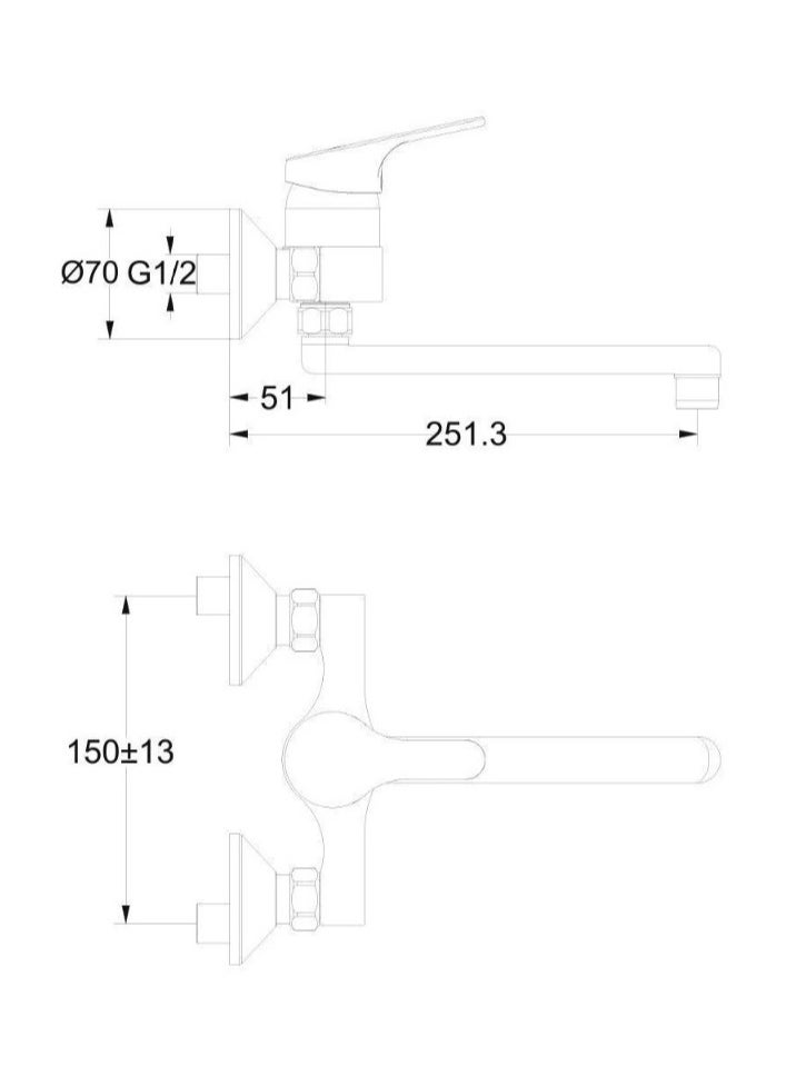 Ideal Standard Ideal Standard Kitchen Mixer 8599 Hanging Slimline Nickel  - Image 2