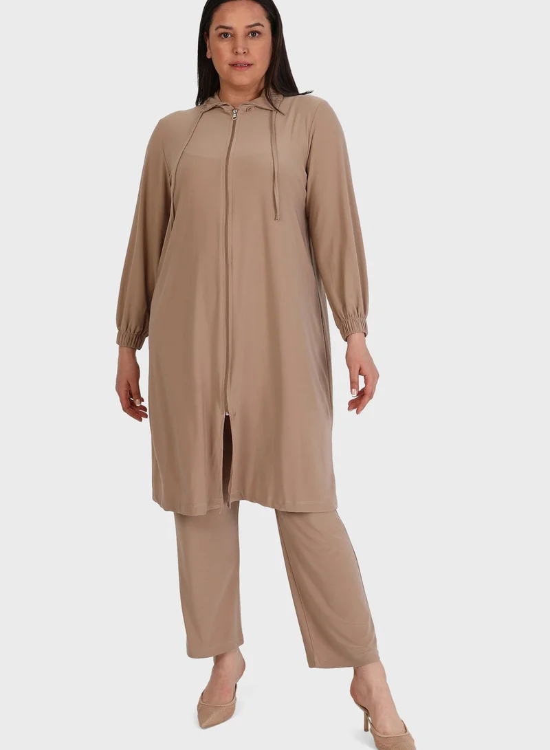 Alia by modanisa Zipped Tunic & Pants Set