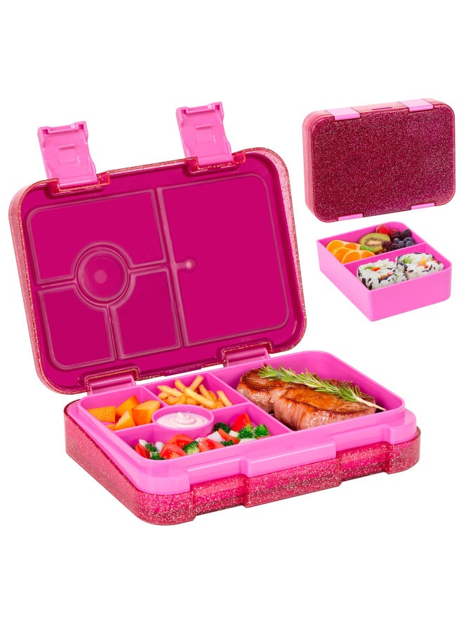 Children's Double Buckle Glitter Lunch Box Student Portable Lunch Box Microwaveable Large Capacity Food Container