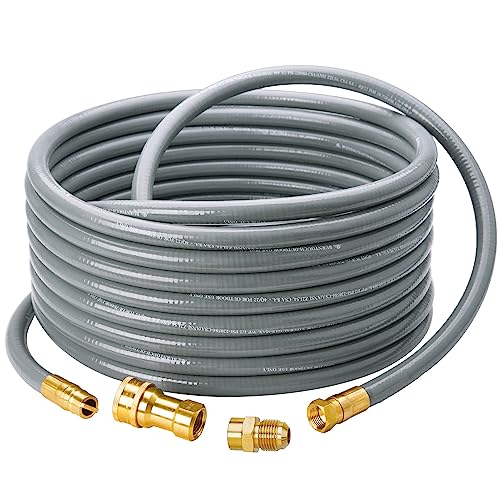 CALPOSE 40 Feet 1/2 inch ID Natural Gas Grill Hose with Quick Connect Fittings, Natural Gas Line for Grill, Pizza Oven, Heater and More Low Pressure Appliance - Image 1