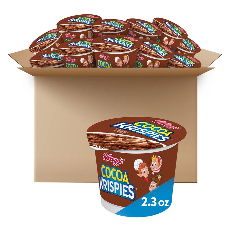 Kelloggs Cocoa Krispies Cold Breakfast Cereal Cups Kids Snacks Cereal Cups to Go 12 Cups