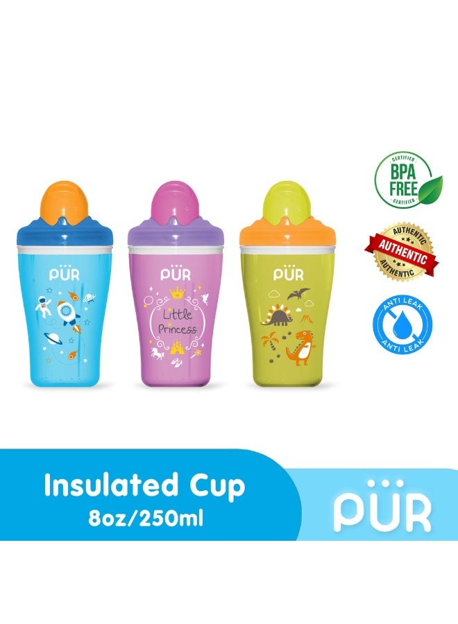 Pur insulated cup 250ml - with a smart, spill-proof straw lid and effective, safe insulation - for children from 12 months - Image 1