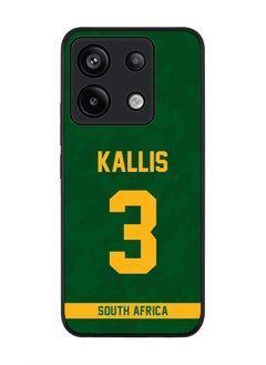 Stylizedd Rugged Black Edge Case for Xiaomi Redmi Note 13 Pro 5G, Slim fit Case Thin Cover -  Team South Africa Jacques Kallis, Jersey No 3  - Image 1