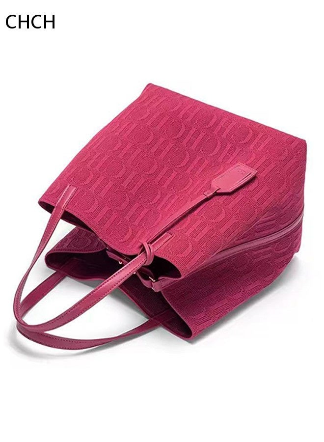 سي اتش سي اتش CHCH حقيبة يد نسائية جديدة بتصميم عصري وعملي من القماش المخرم المميز، حقيبة حمل يدوية/كتف متعددة الاستخدامات وسعة كبيرة - Image 2