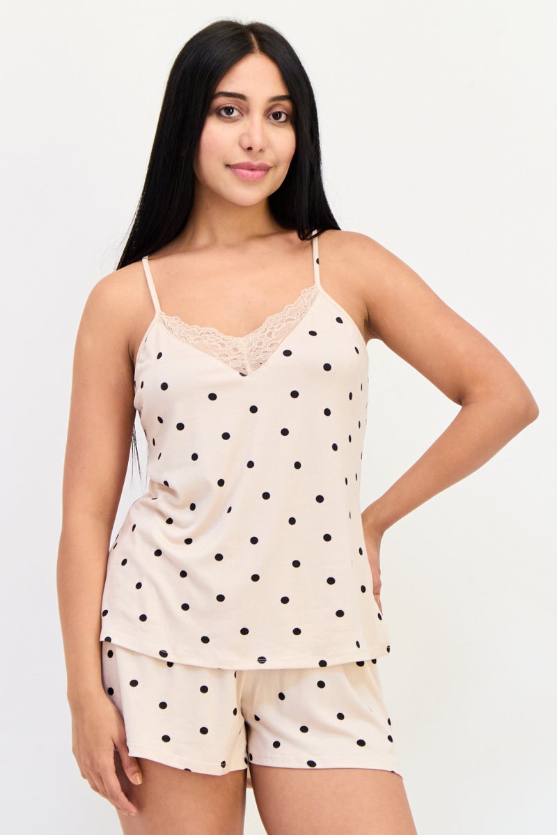 Flora طقم نوم مكون من 4 قطع للنساء بنقاط بولكا، متعدد الألوان - Image 1