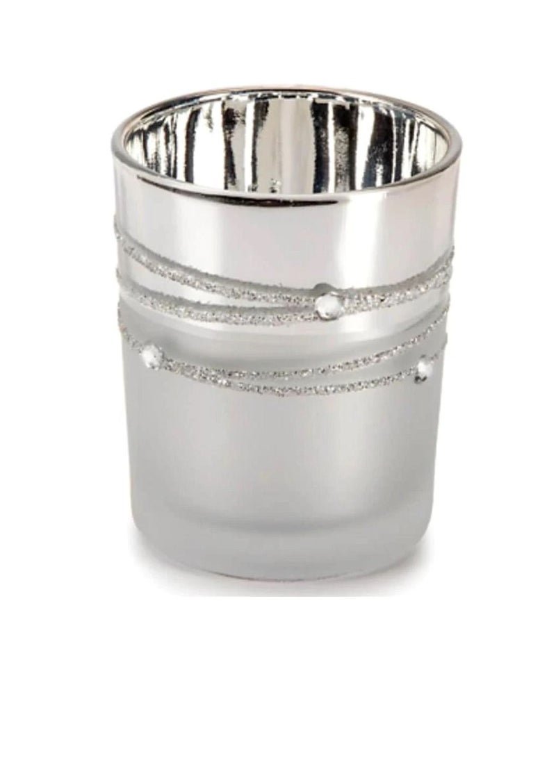 Glass Votives Silver Plated with Rhinestones - Image 3