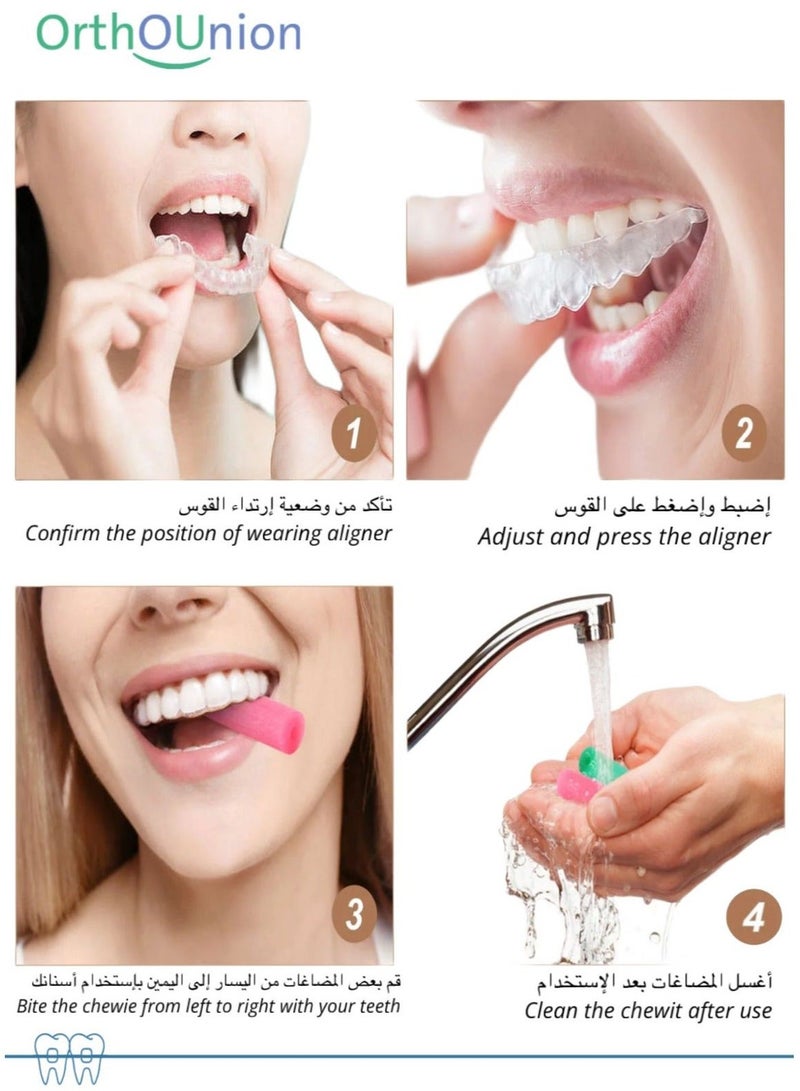 OrthoUnion Aligner Case with Chewis, Remover Tool, and Mirror White Color - Image 4