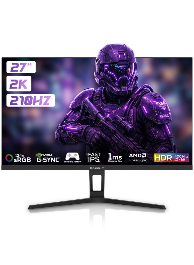ماجيستي شاشة ألعاب ماجيستي 27 بوصة 2K QHD | 210Hz | 1ms | ULTRA FAST IPS | HDR400 | G-SYNC & FreeSync | HDMI | DisplayPort | VESA - Image 1
