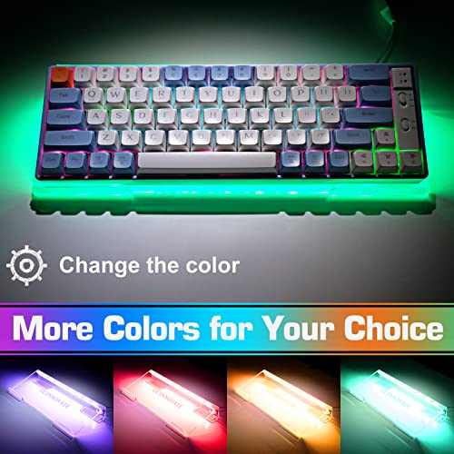 UCINNOVATE RGB Acrylic Computer Keyboard Stand, Mini LED Backlit Tray, 60% Gaming USB Interface Tilted for Easy Ergonomic Typing and Working, Office Desk, Home - Image 3