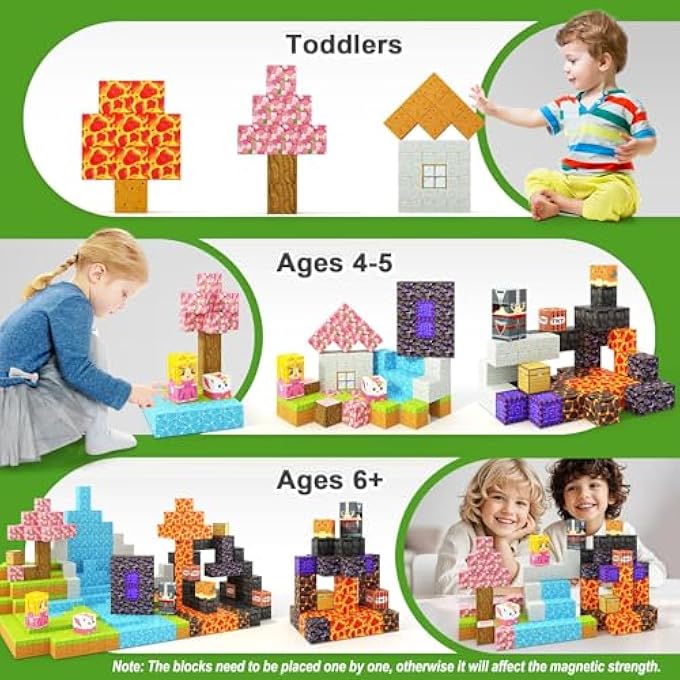 MAGNETIC BLOCKS - BUILD MINE MAGNET WORLD MAGIC PORTAL SET, MAGNETIC TILES BUILDING BLOCKS TODDLER TOY STEM SENSORY OUTDOOR TOYS FOR 3+ YEAR OLD BOYS & GIRLS, CREATIVE KIDS GAMES KIDS TOYS 84PCS - Image 4