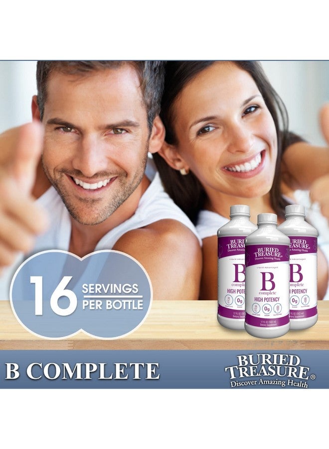 Buried Treasure B Complete High Potency All B Vitamins Liquid Supplement For Stress Energy And Healthy Immune Support Vegan Non Gmo 16 Oz W/ Dose Cup - Image 5