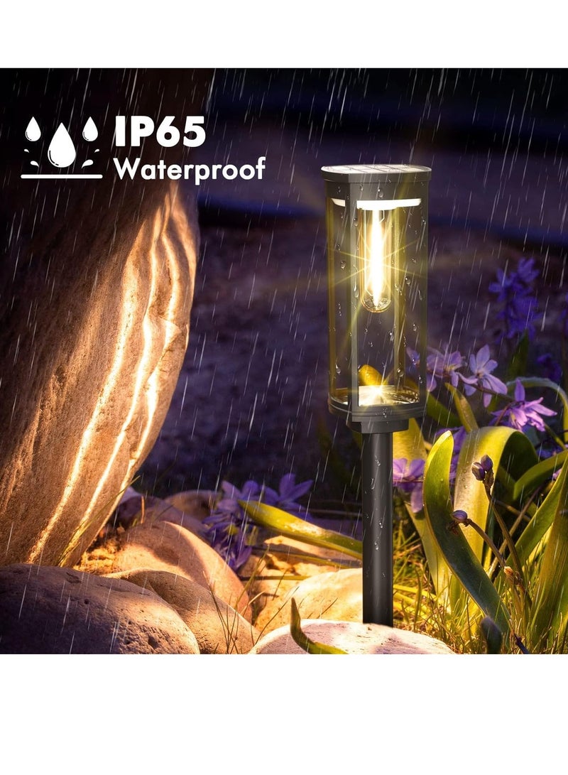 Generic Bright Waterproof Solar Pathway Lights - 4 Pack Outdoor Decorative Solar Landscape Lighting for Walkway, Driveway, Lawn, Patio, Sidewalk, Yard Decor  - Image 2